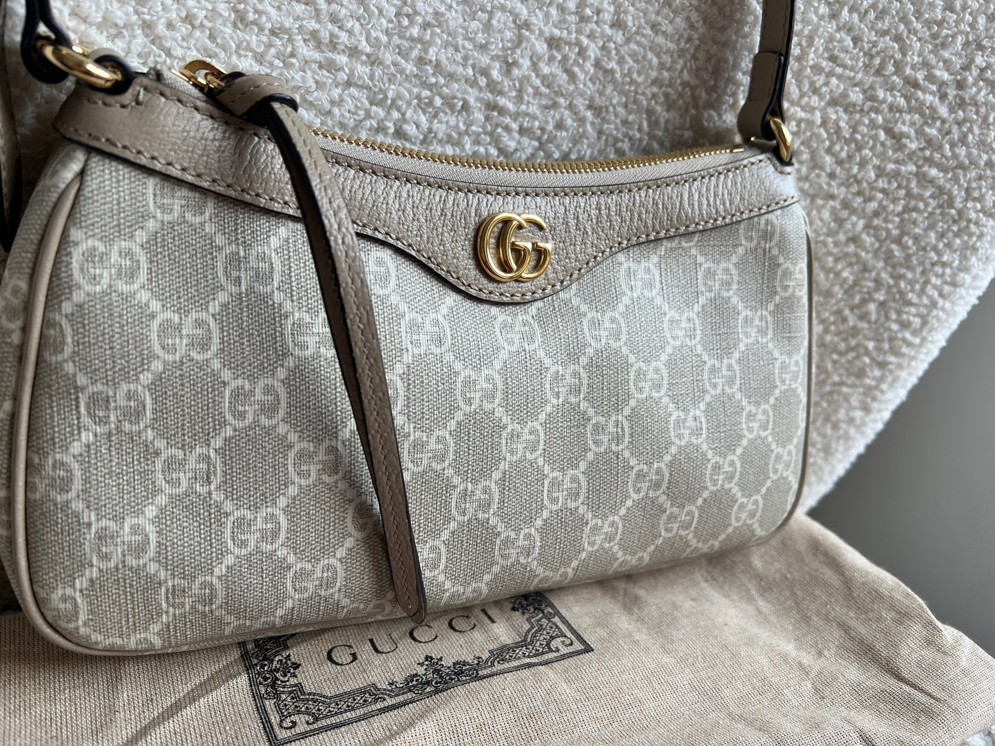 Gucci Ophidia GG Beige Supreme Shoulder Bag (RRP £930)
