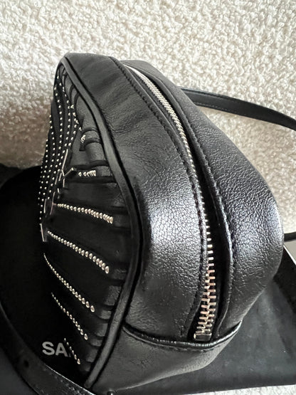 Yves Saint Laurent (YSL) Black Studded Lou Belt Bag