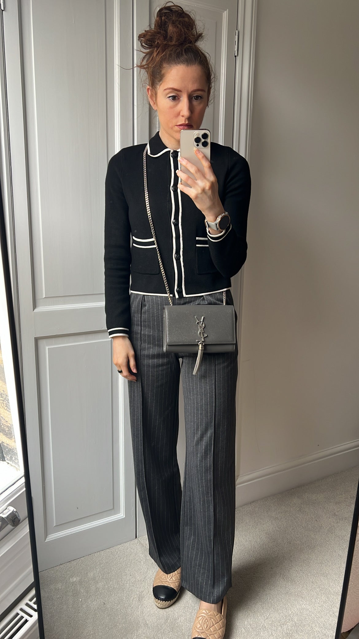 Yves Saint Laurent (YSL) Light Grey Small Kate Tassel (RRP £1,550)