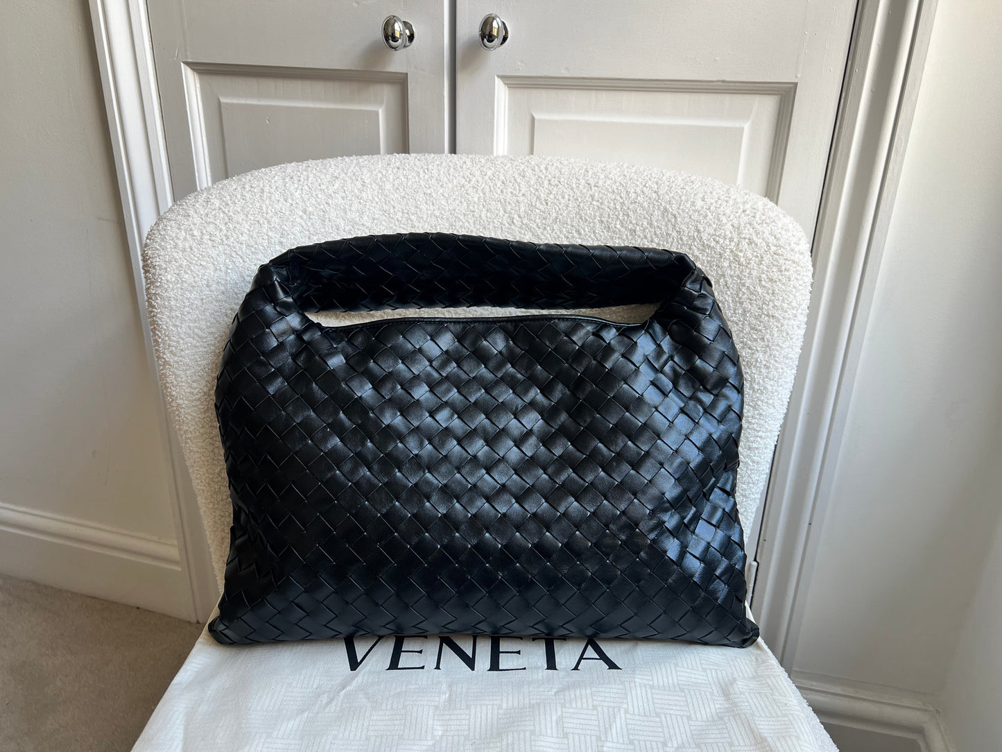 Bottega Veneta Black Small Hop Intraciatto (RRP £3370)