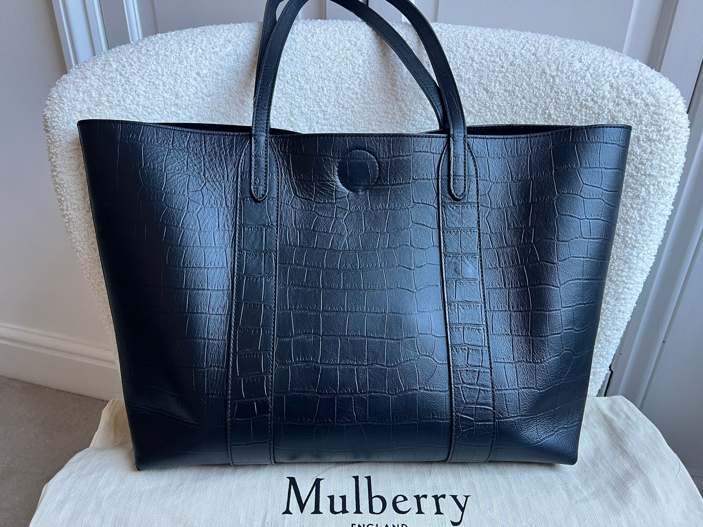 Mulberry Black Matte Croc Bayswater Tote (RRP £845)