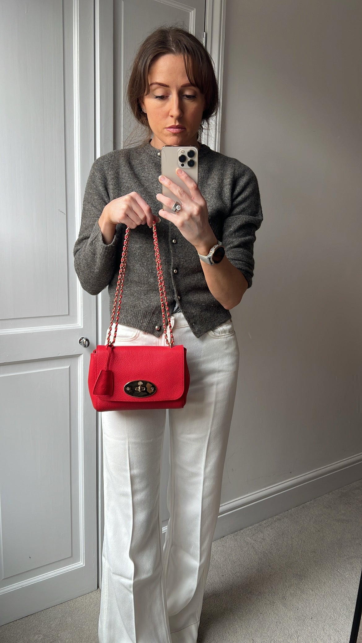 Mulberry Hibiscus Red Regular Lily with Gold Hardware (RRP £995)