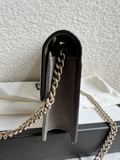 Gucci Dollar Grey Interlocking Chain Wallet