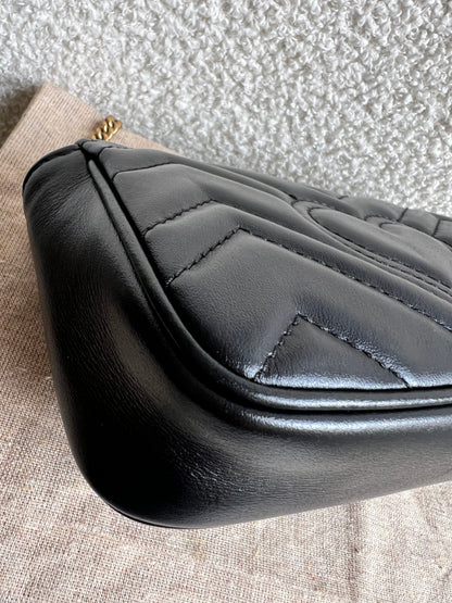 Gucci GG Black Marmont Super Mini Shoulder Bag (RRP £985)