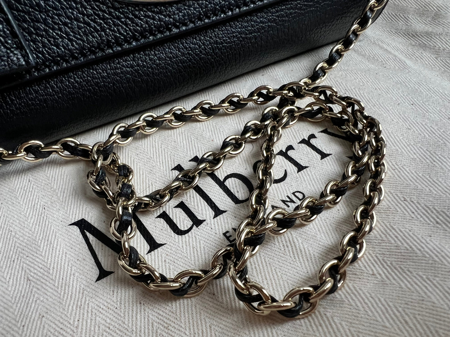 Mulberry Black Regular Lily with Gold Hardware (RRP £995)