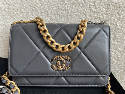 Chanel Grey 19 Wallet on Chain
