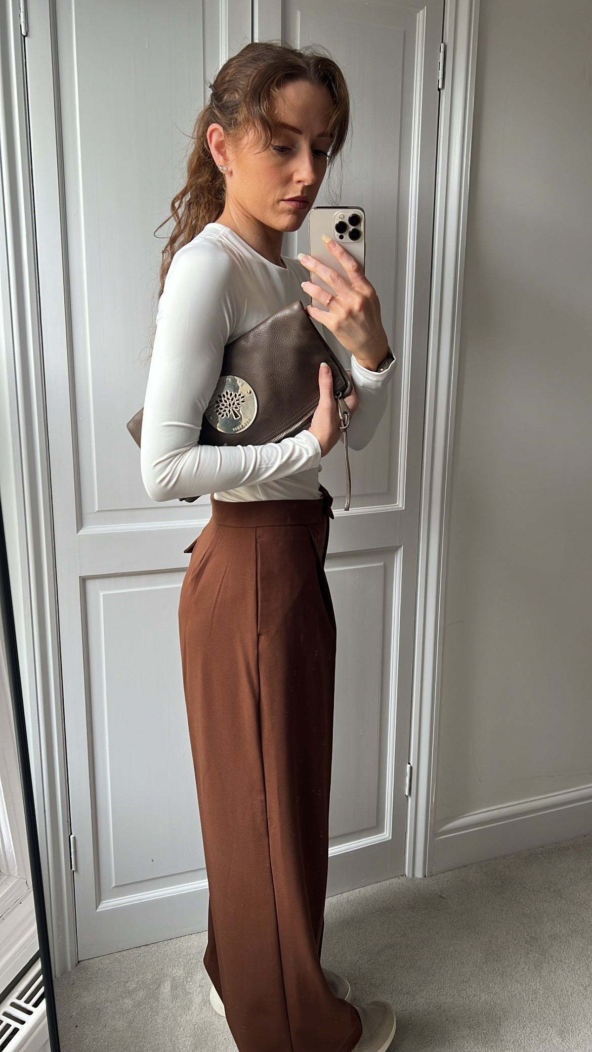 Mulberry Taupe Daria Clutch (RRP £550)