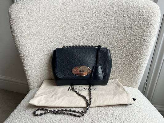 Mulberry Midnight Regular Lily with Silver Hardware (RRP £1095)