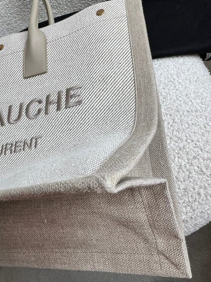 Yves Saint Laurent Large Rive Gauche in Canvas and Printed Leather (RRP £1440)
