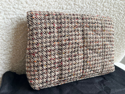 Yves Saint Laurent (YSL) Puffer Clutch Pouch in Tweed (RRP £710)