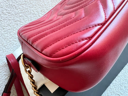 Gucci GG Red Marmont Small Shoulder Bag (RRP £1,440)