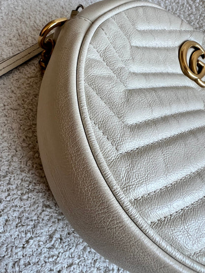 Gucci GG Round White Marmont Small Shoulder Bag (RRP £1,090)