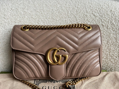 Gucci GG Dusty Pink Marmont Small Shoulder Bag (RRP £2070)
