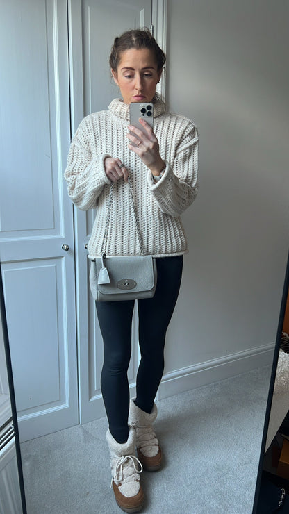 Mulberry Pale Grey Regular Lily Heavy Grain (RRP £1095)