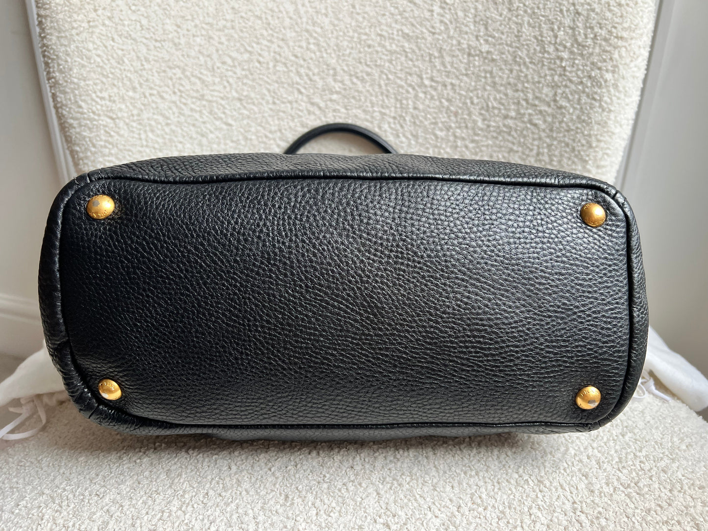 Prada Black Vitello Daino Side Pocket Tote