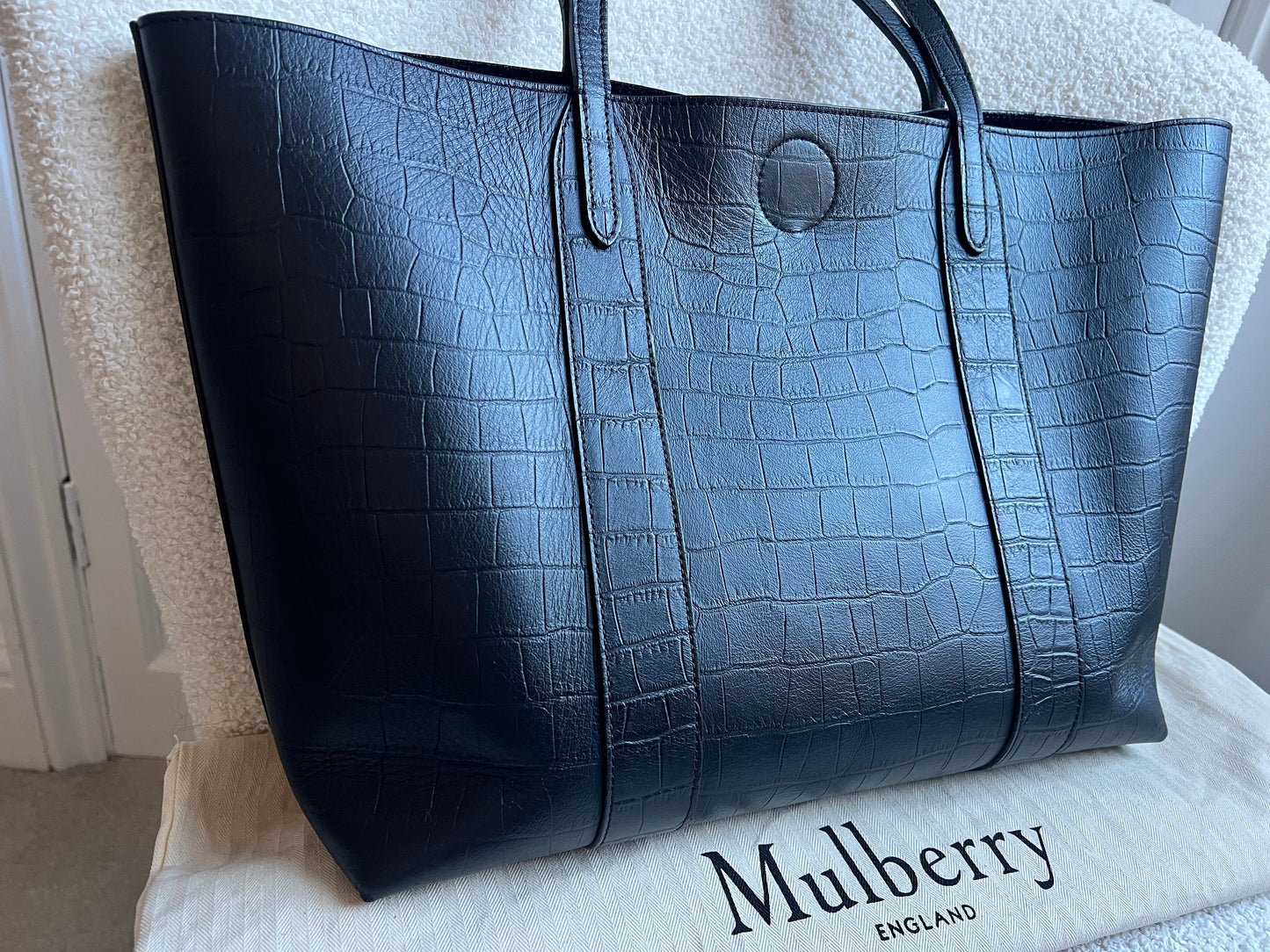 Mulberry Black Matte Croc Bayswater Tote (RRP £845)
