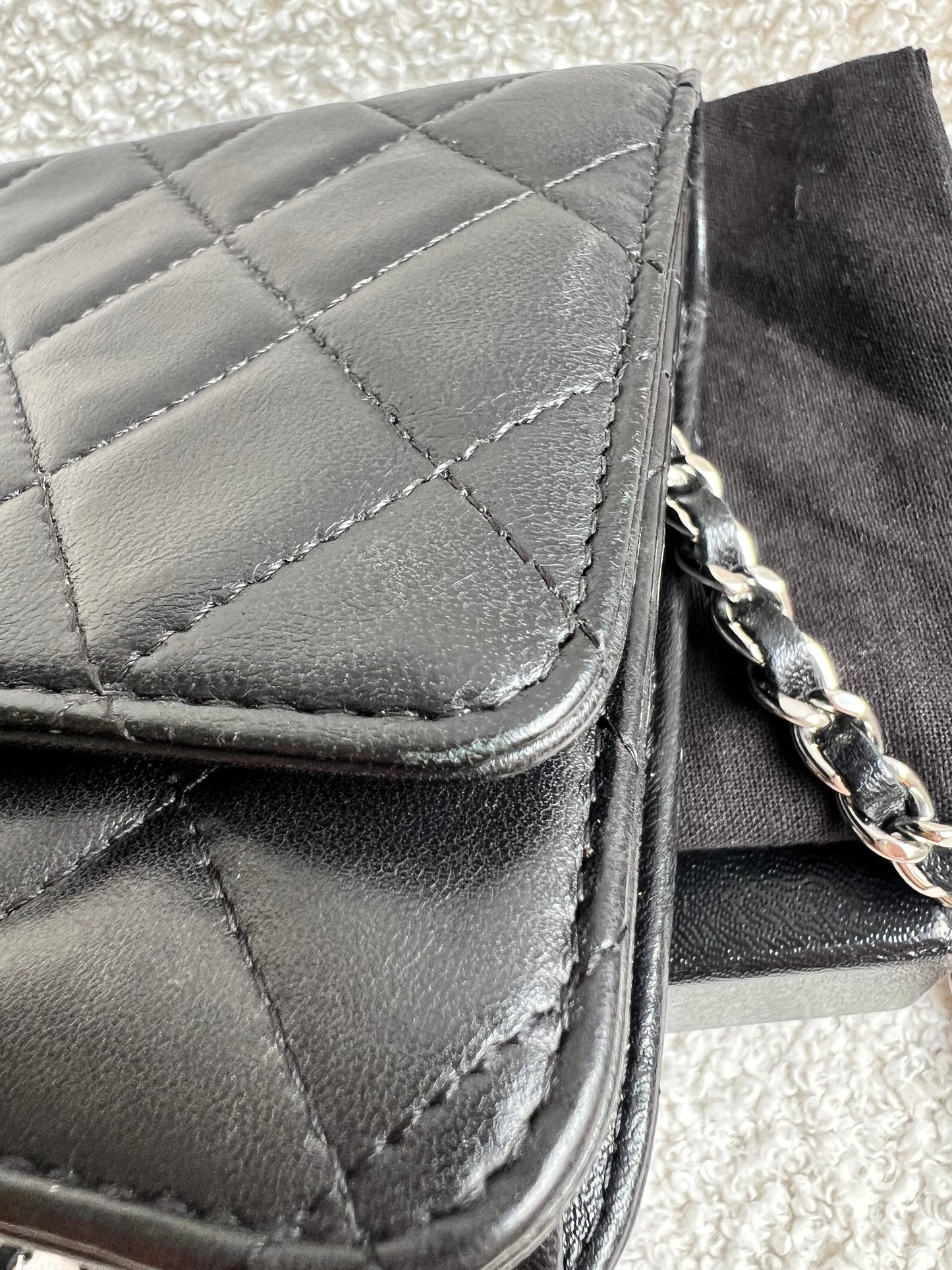 Chanel Wallet on Chain in Black Lambskin Silver Hardware (RRP £2,930)