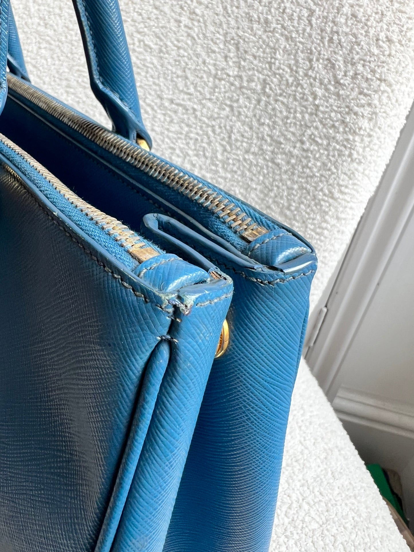 Prada Blue Saffiano Tote