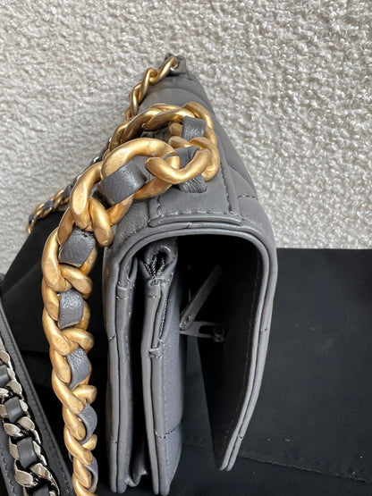 Chanel Grey 19 Wallet on Chain