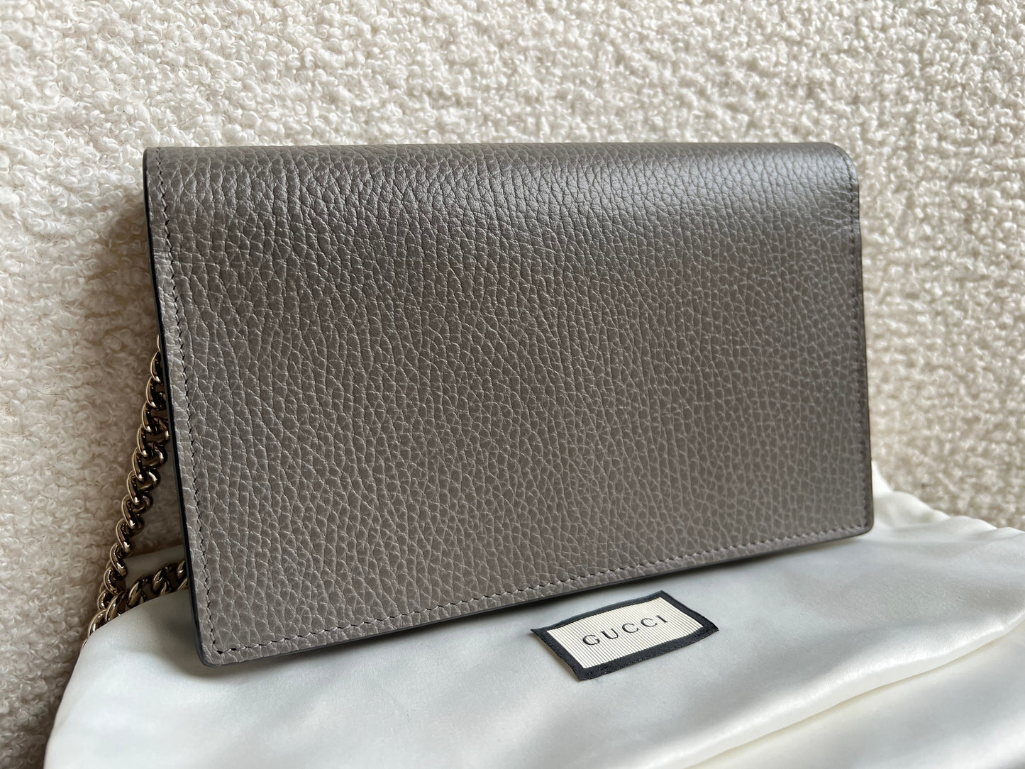 Gucci Dollar Grey Interlocking Chain Wallet
