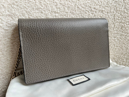 Gucci Dollar Grey Interlocking Chain Wallet