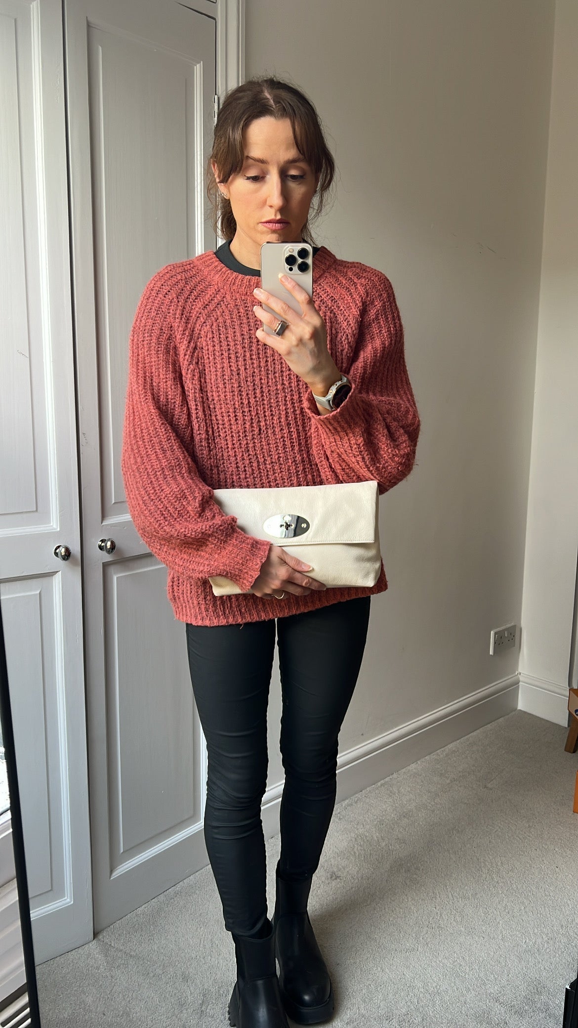 Mulberry Cream Clemmie Clutch (RRP £695)