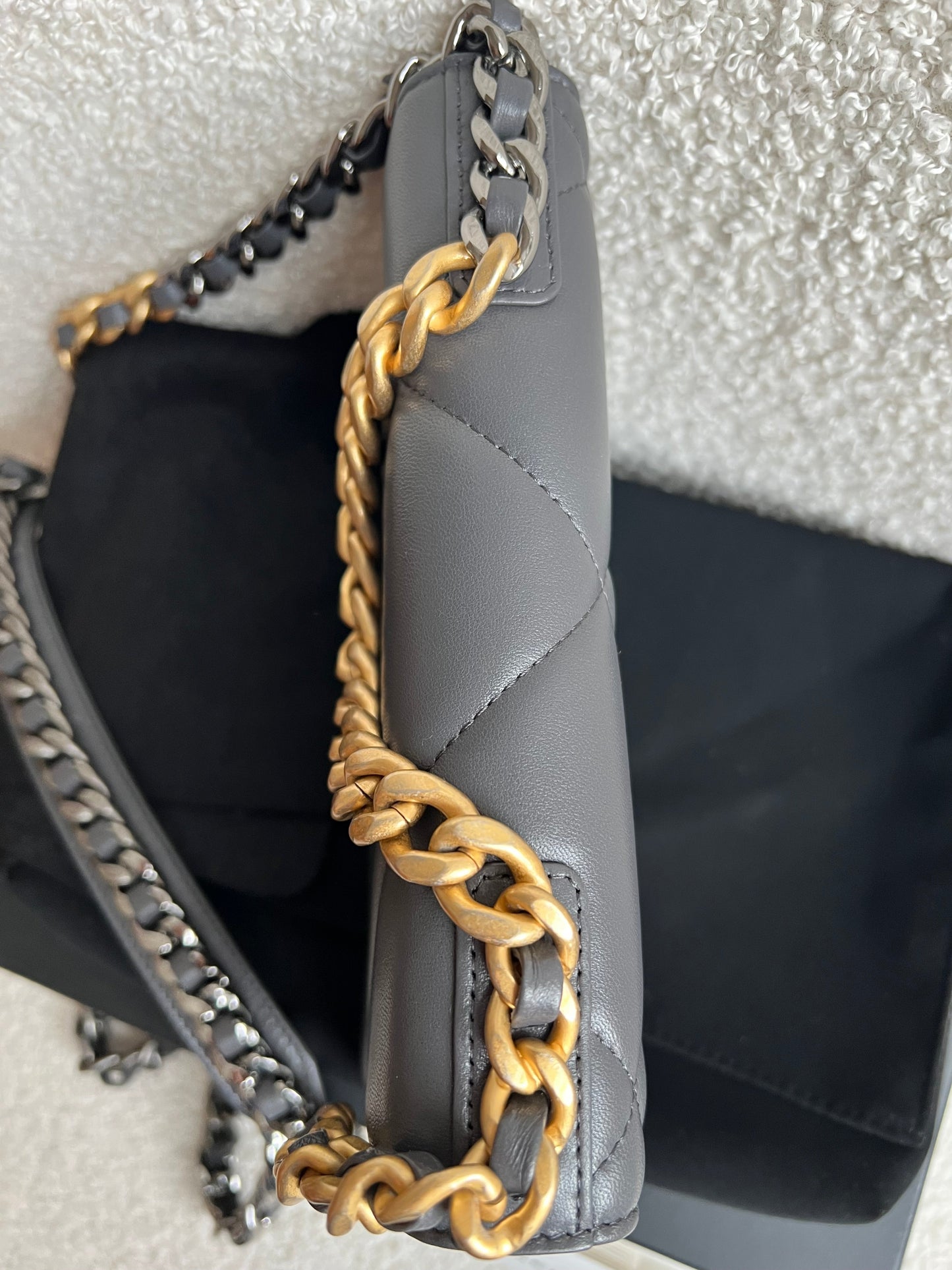Chanel Grey 19 Wallet on Chain