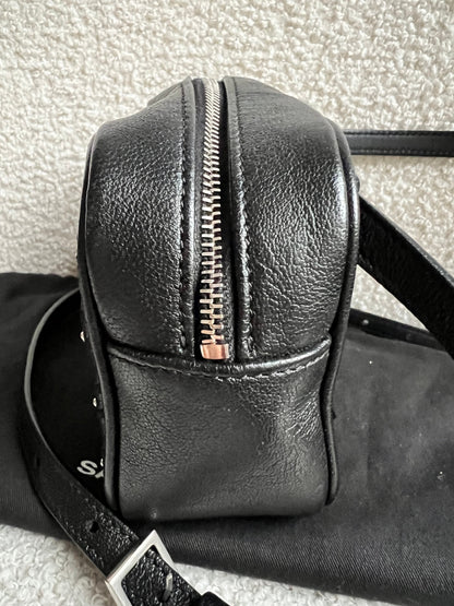 Yves Saint Laurent (YSL) Black Studded Lou Belt Bag