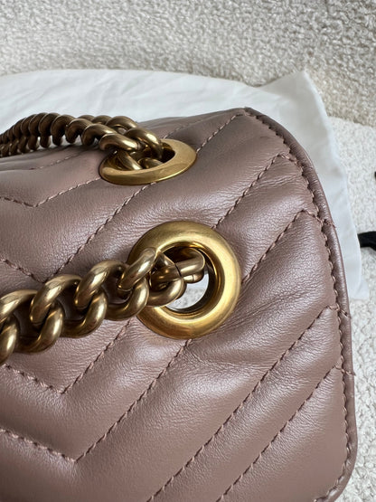 Gucci GG Dusty Pink Marmont Small Shoulder Bag (RRP £2070)