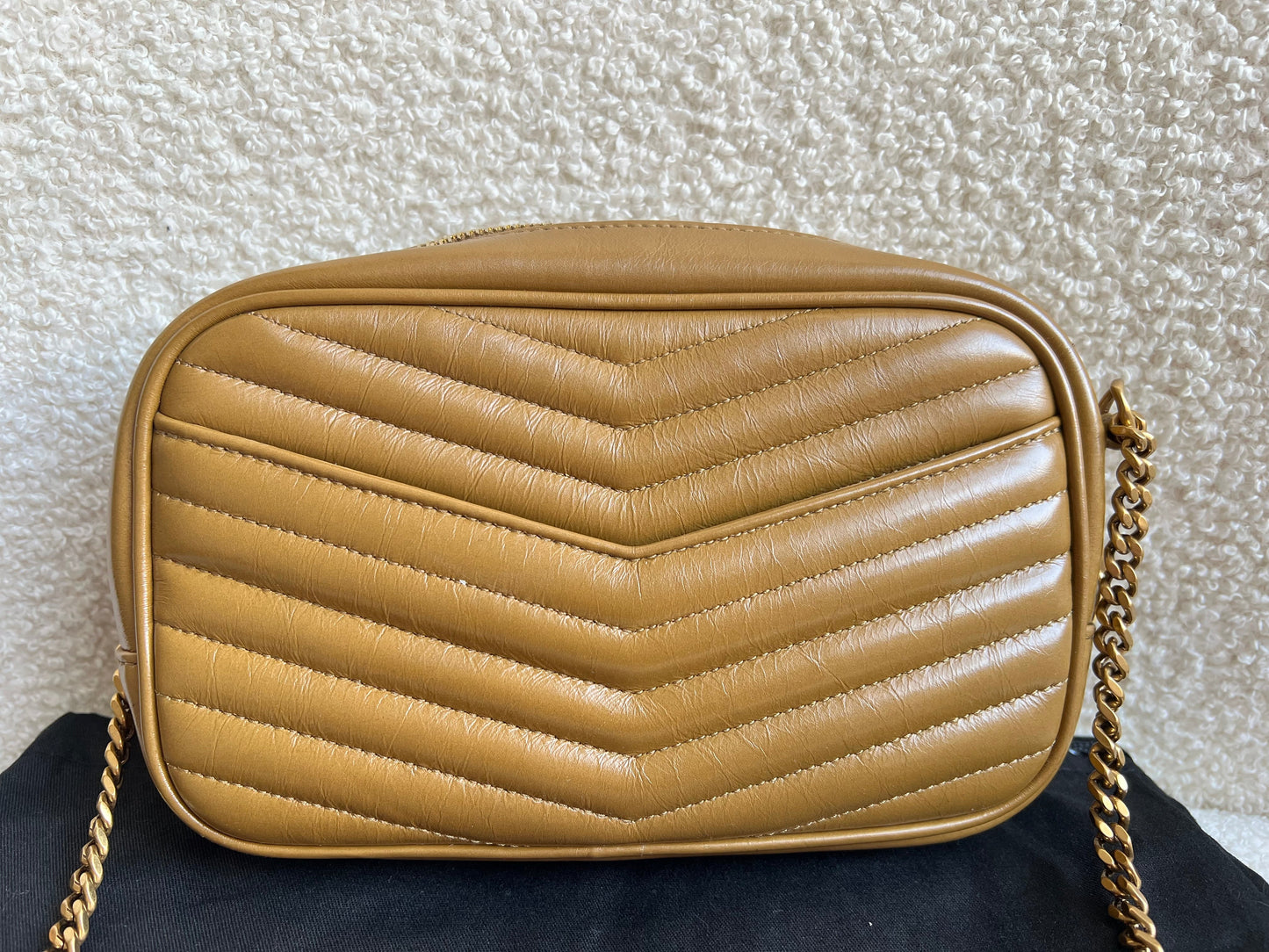 Yves Saint Laurent (YSL) Toffee Beige Mini Lou Camera Bag (RRP £1285)