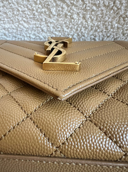 Yves Saint Laurent (YSL) Beige Small Envelope Bag (RRP £1,940)