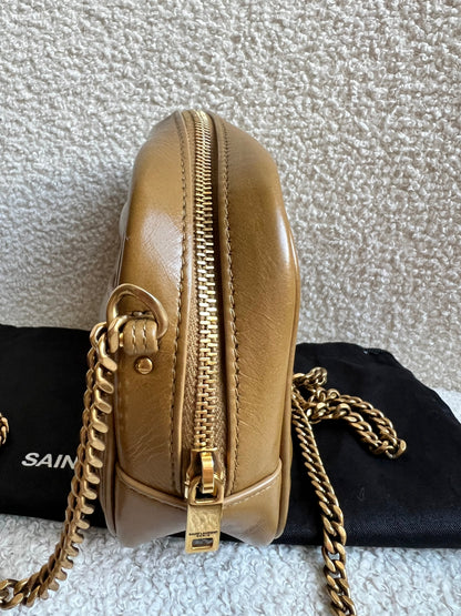 Yves Saint Laurent (YSL) Toffee Beige Mini Lou Camera Bag (RRP £1285)