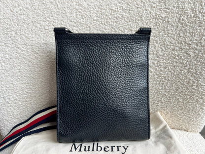 Mulberry Small Black Antony with striped strap