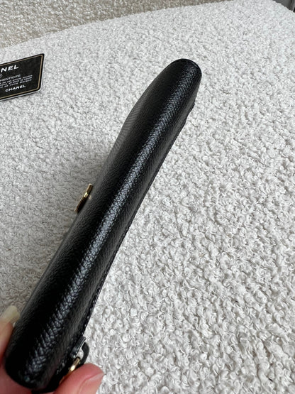 Chanel Black Coco Button Keyring Pouch