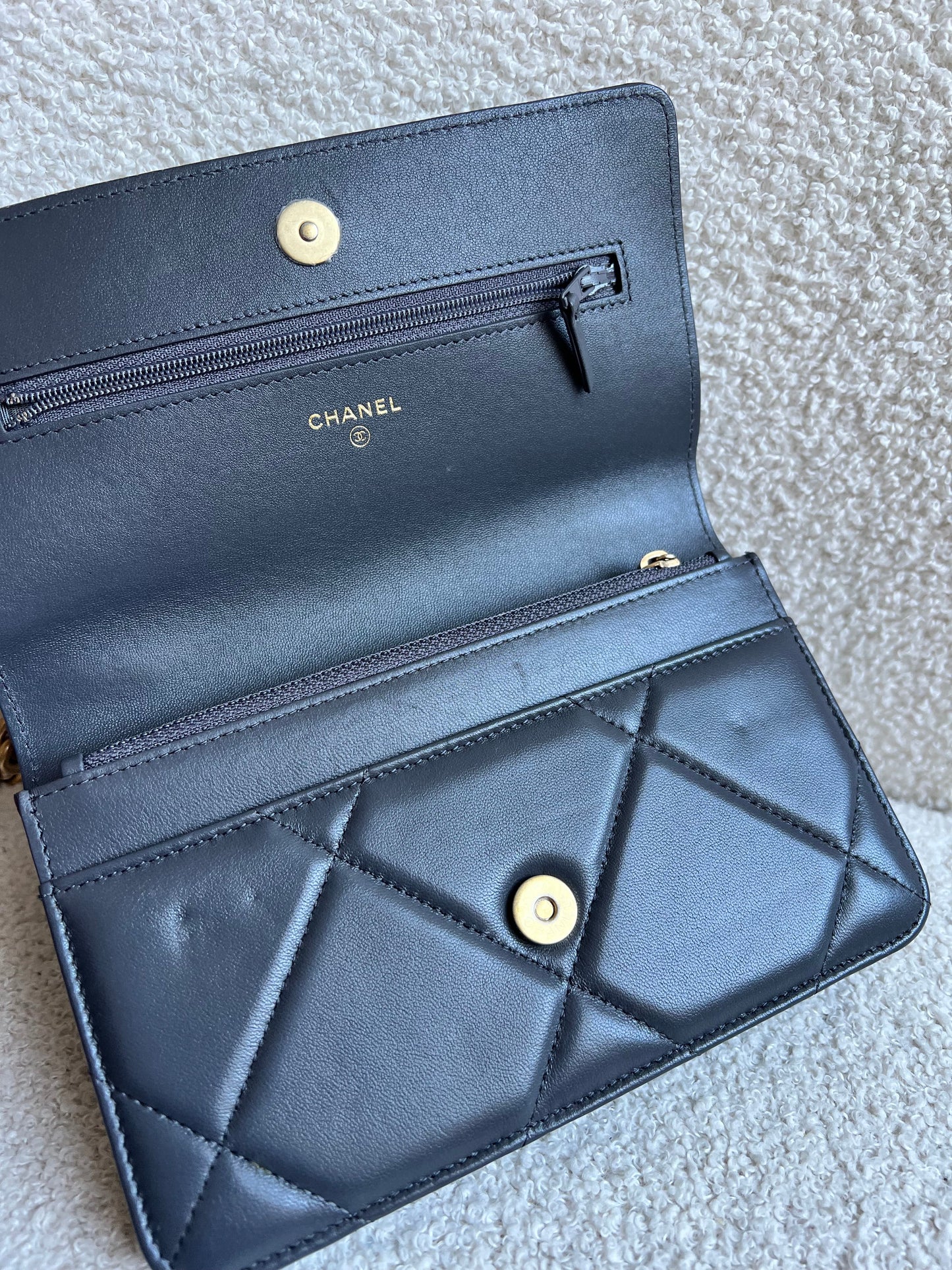 Chanel Grey 19 Wallet on Chain