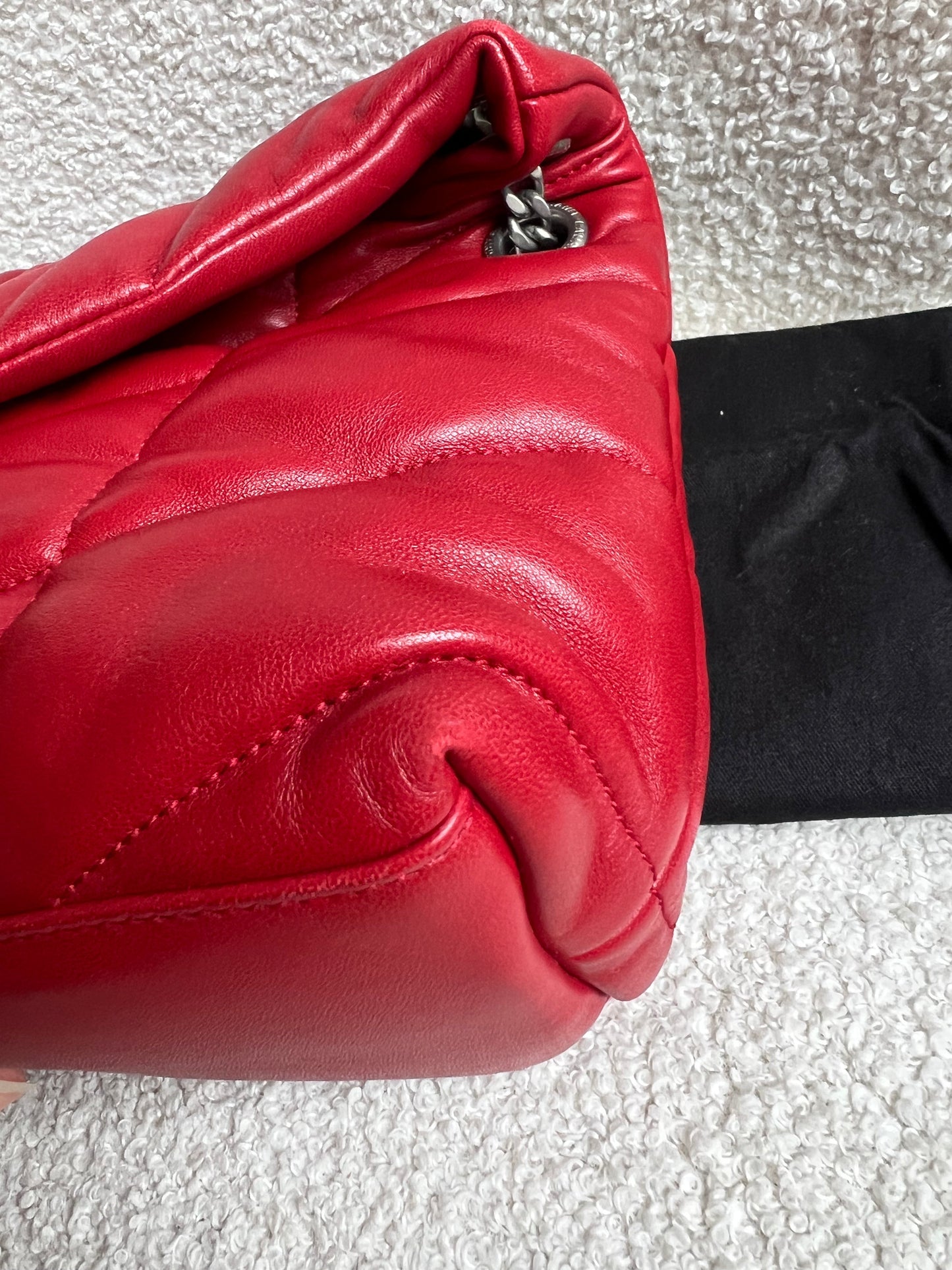 Yves Saint Laurent (YSL) Small Puffer in Red Quilted Lambskin (RRP £2,415)