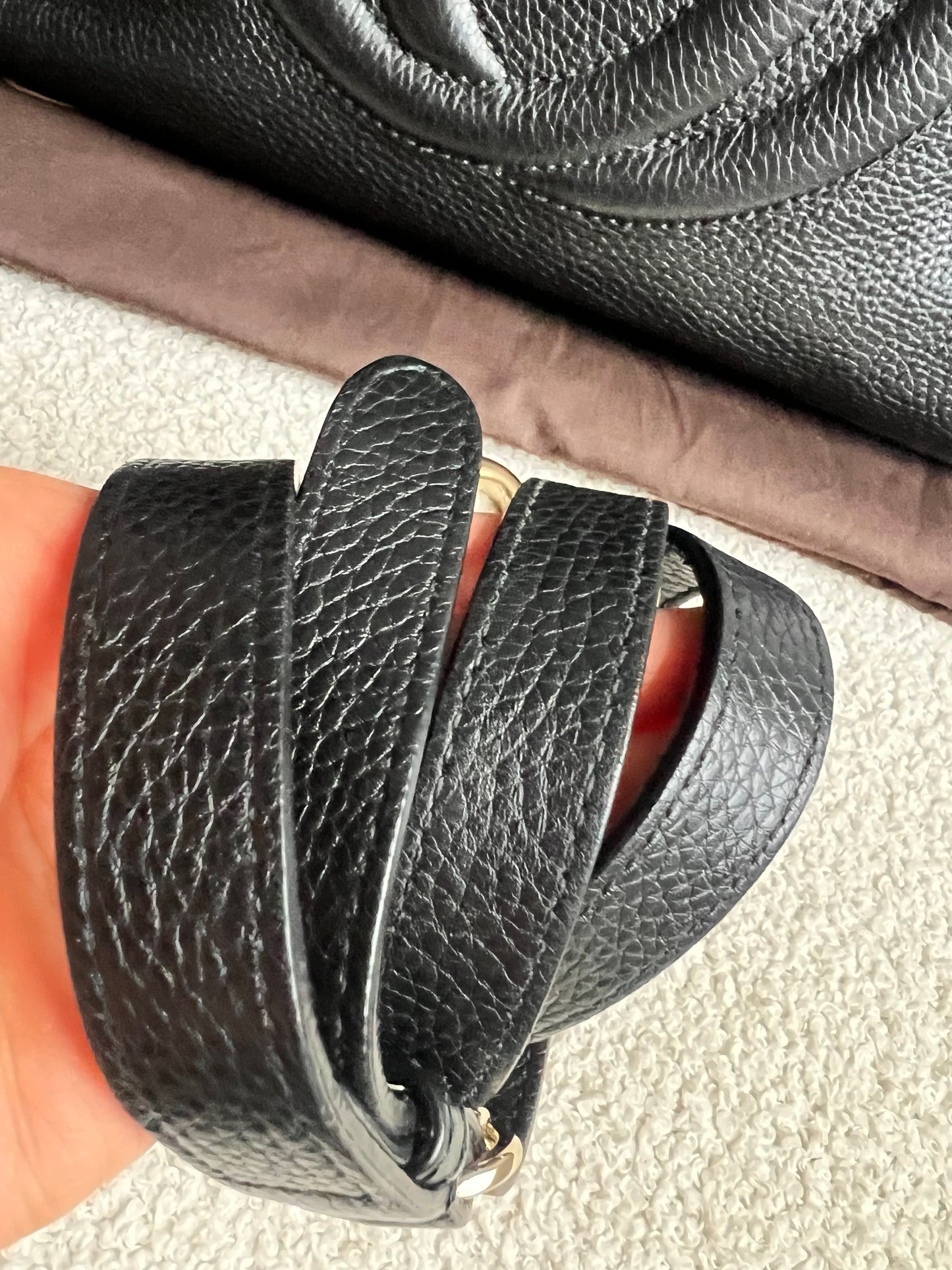 Gucci Soho Large Hobo in Black Pebbled Calfskin