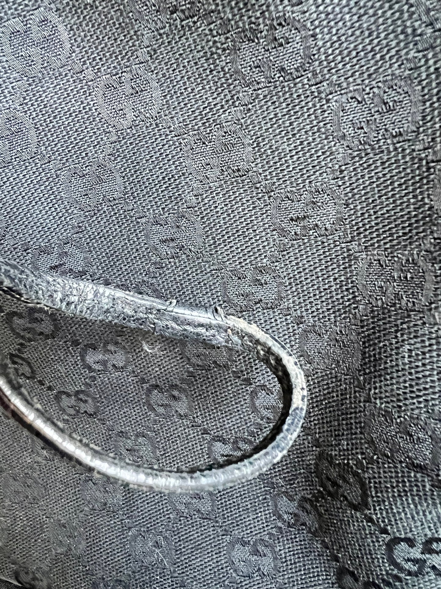 Gucci Black GG Canvas Drawstring Shoulder Bag