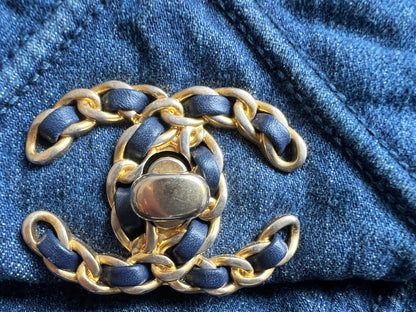 Chanel Small 19 in Blue Denim
