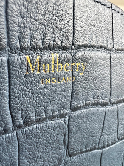 Mulberry Pale Navy Matte Croc, Silky Calf and Suede Millie Tote (£1,095)