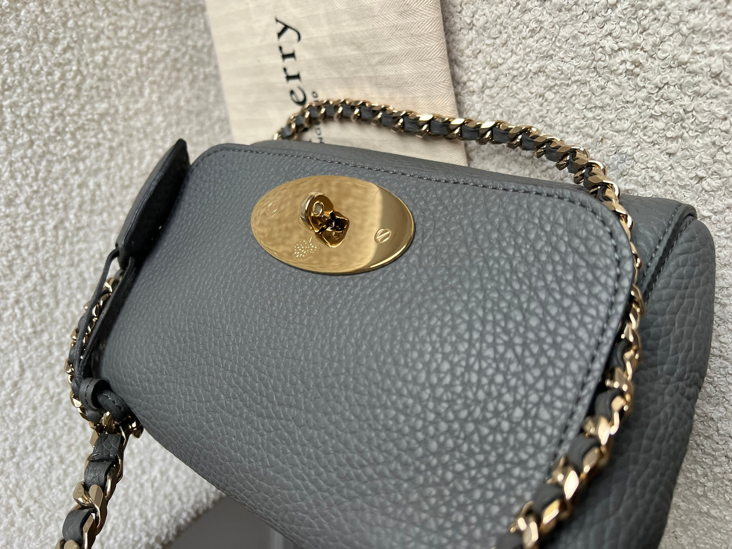 Mulberry Solid Grey Regular Top Handle Lily (RRP £1095)