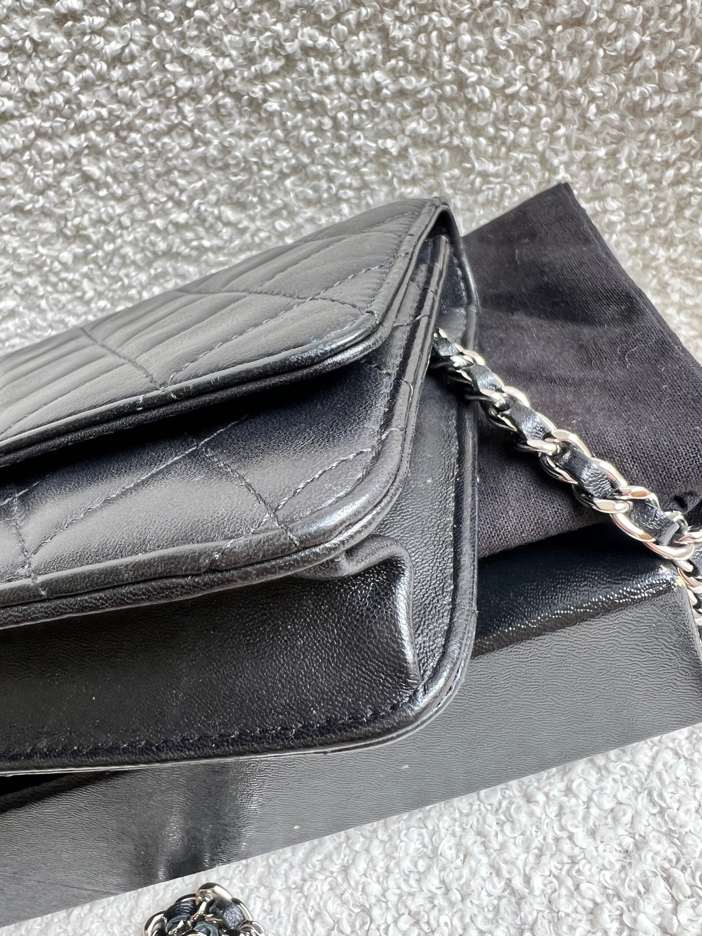 Chanel Wallet on Chain in Black Lambskin Silver Hardware (RRP £2,930)