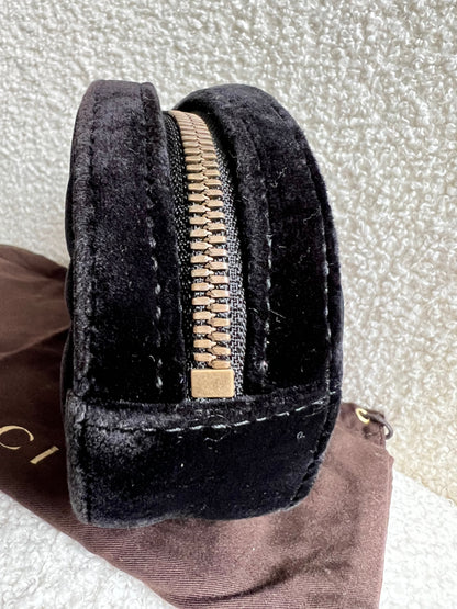 Gucci GG Black Velvet Marmont Belt Bag