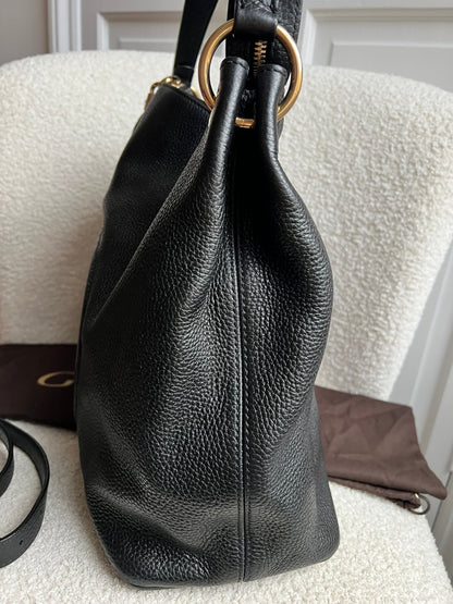 Gucci Soho Large Hobo in Black Pebbled Calfskin