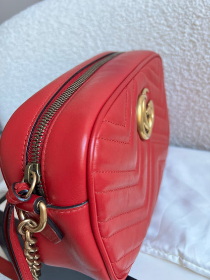 Gucci GG Red Marmont Small Shoulder Bag (RRP £1,440)