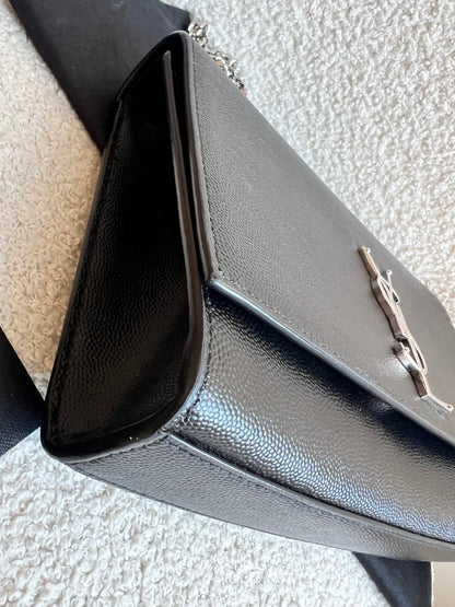Yves Saint Laurent (YSL) Black Medium Kate with Silver Hardware (RRP £1730)