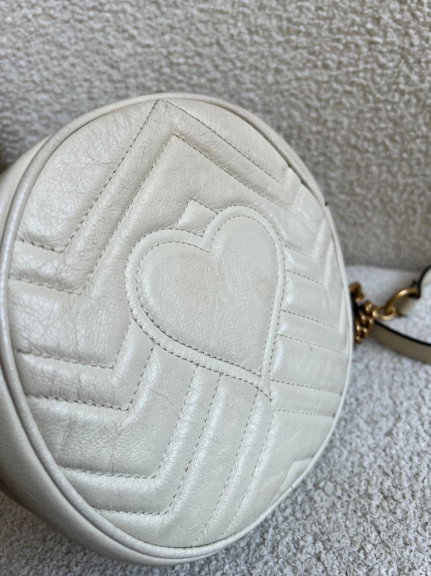 Gucci GG Round White Marmont Small Shoulder Bag (RRP £1,090)