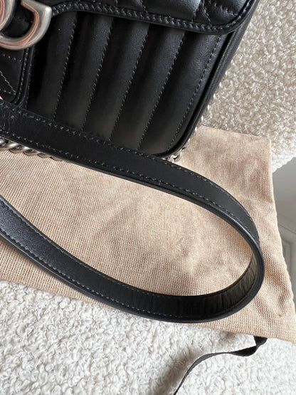 Gucci GG Black Aria Marmont Small Shoulder Bag (RRP £1800)