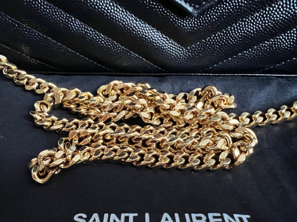 Yves Saint Laurent (YSL) Black Cassandre Envelope Chain Wallet (RRP £1,200)