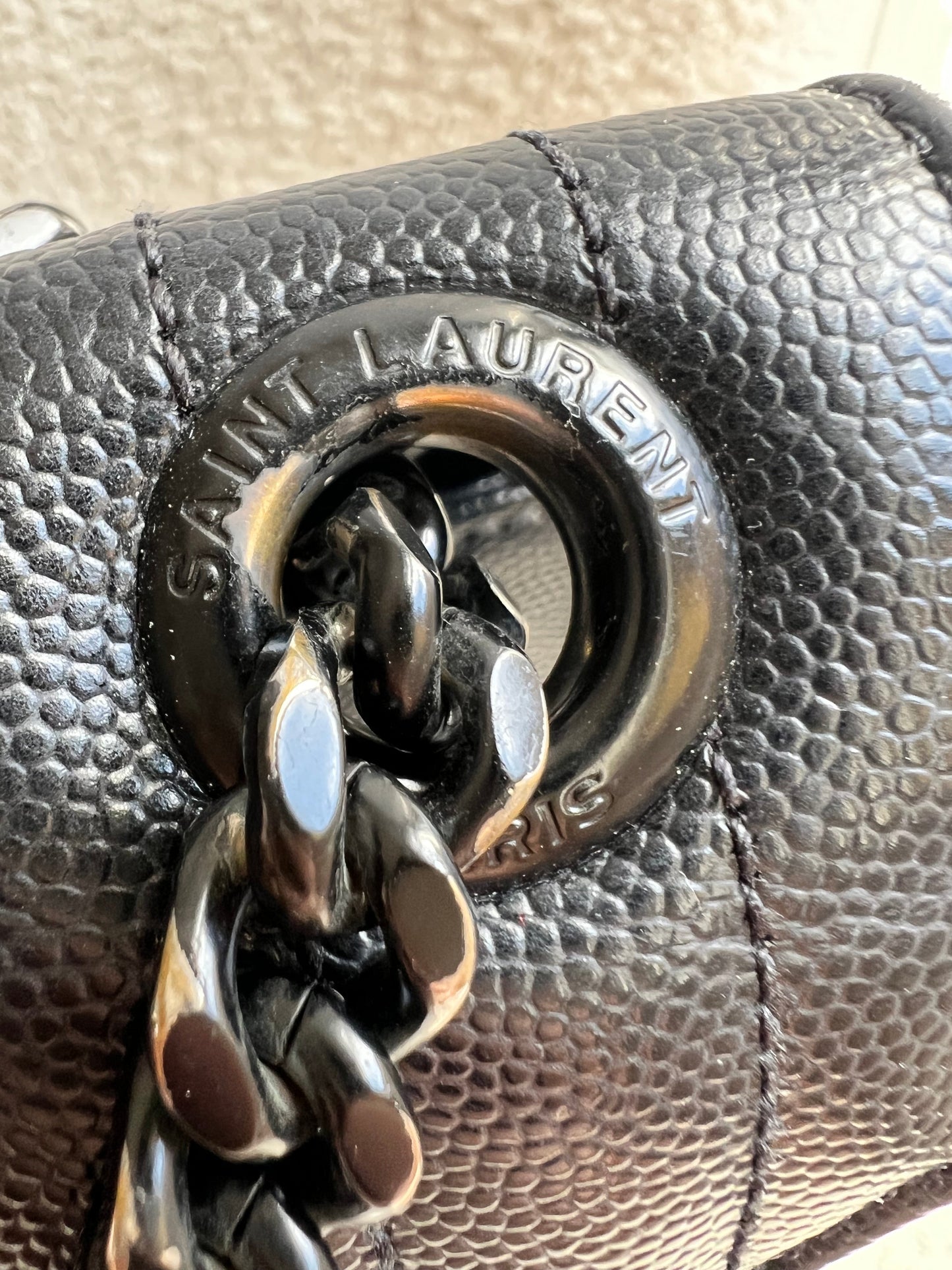 Yves Saint Laurent (YSL) Large Black on Black Envelope Bag (RRP £2,400)